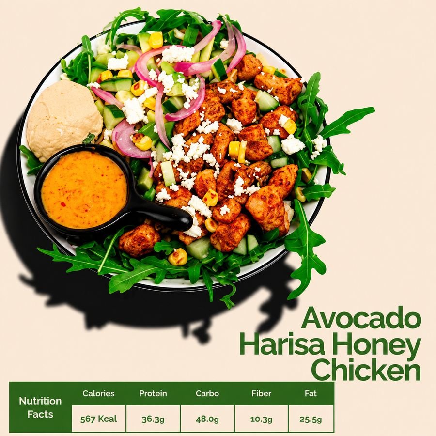 Avocado Harisa Honey Chicken (Mild Spicy)