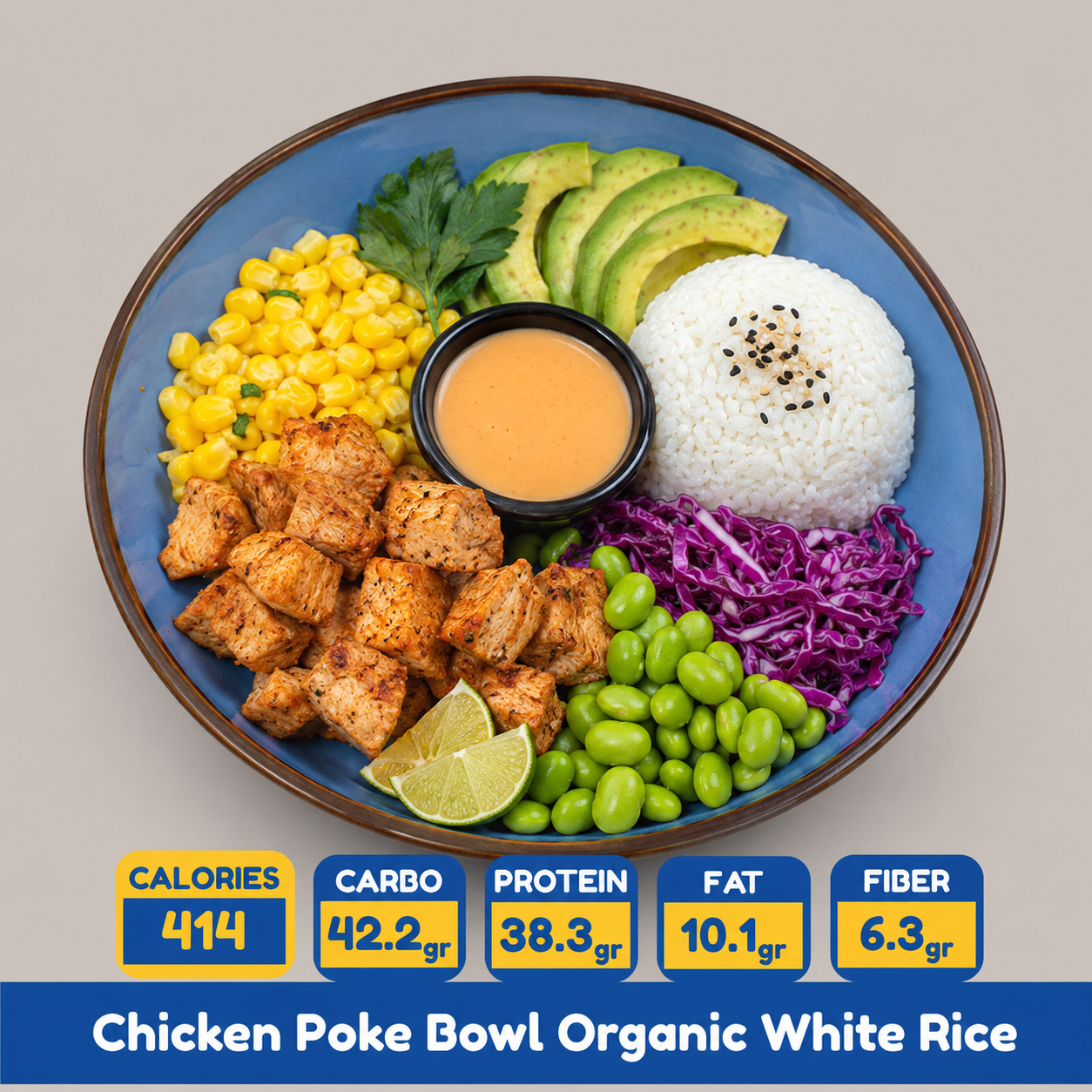 Chicken Poke Bowl with Organic White Rice — Protein Pals best seller