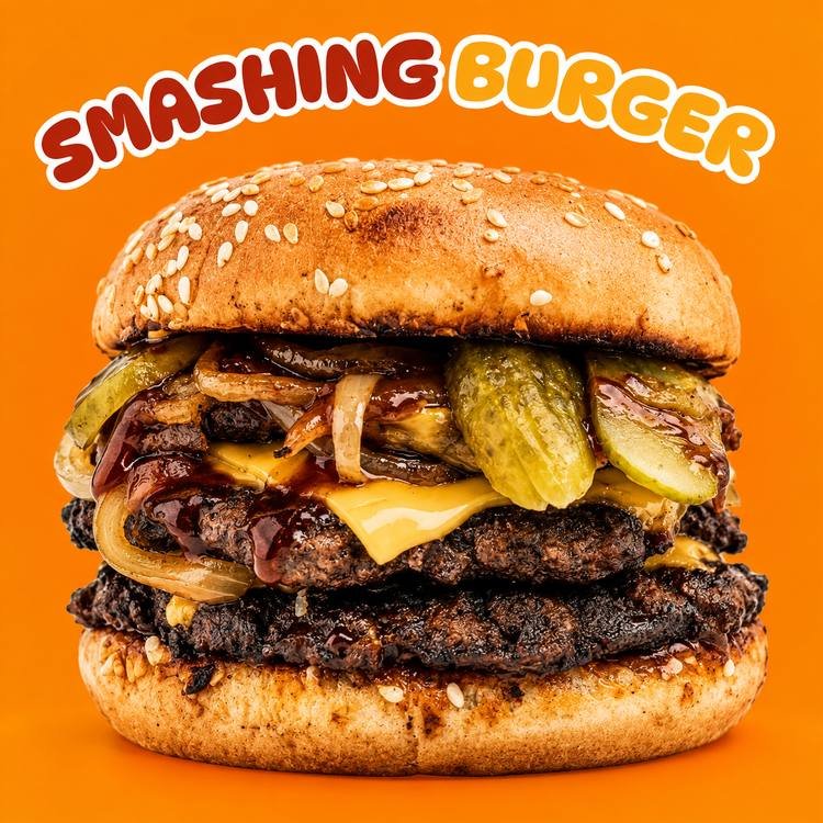 Smashing Burger — crispy fried chicken burger at Ubud Fried Chicken